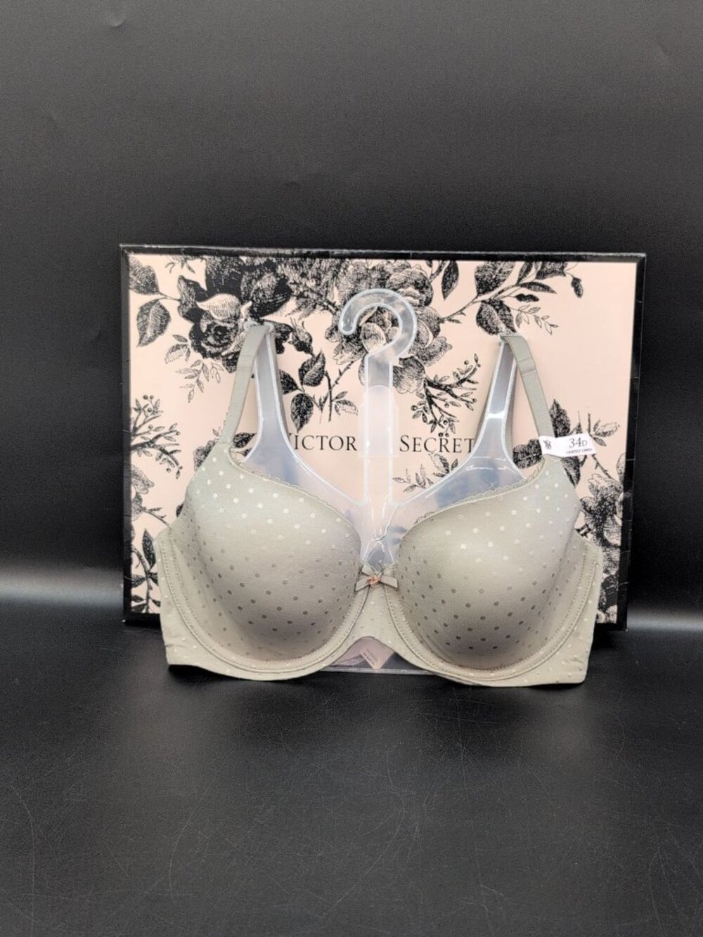 Victoria Secret Body By Victoria Lightly Lined Demi Bra Womens 34D Dove Grey